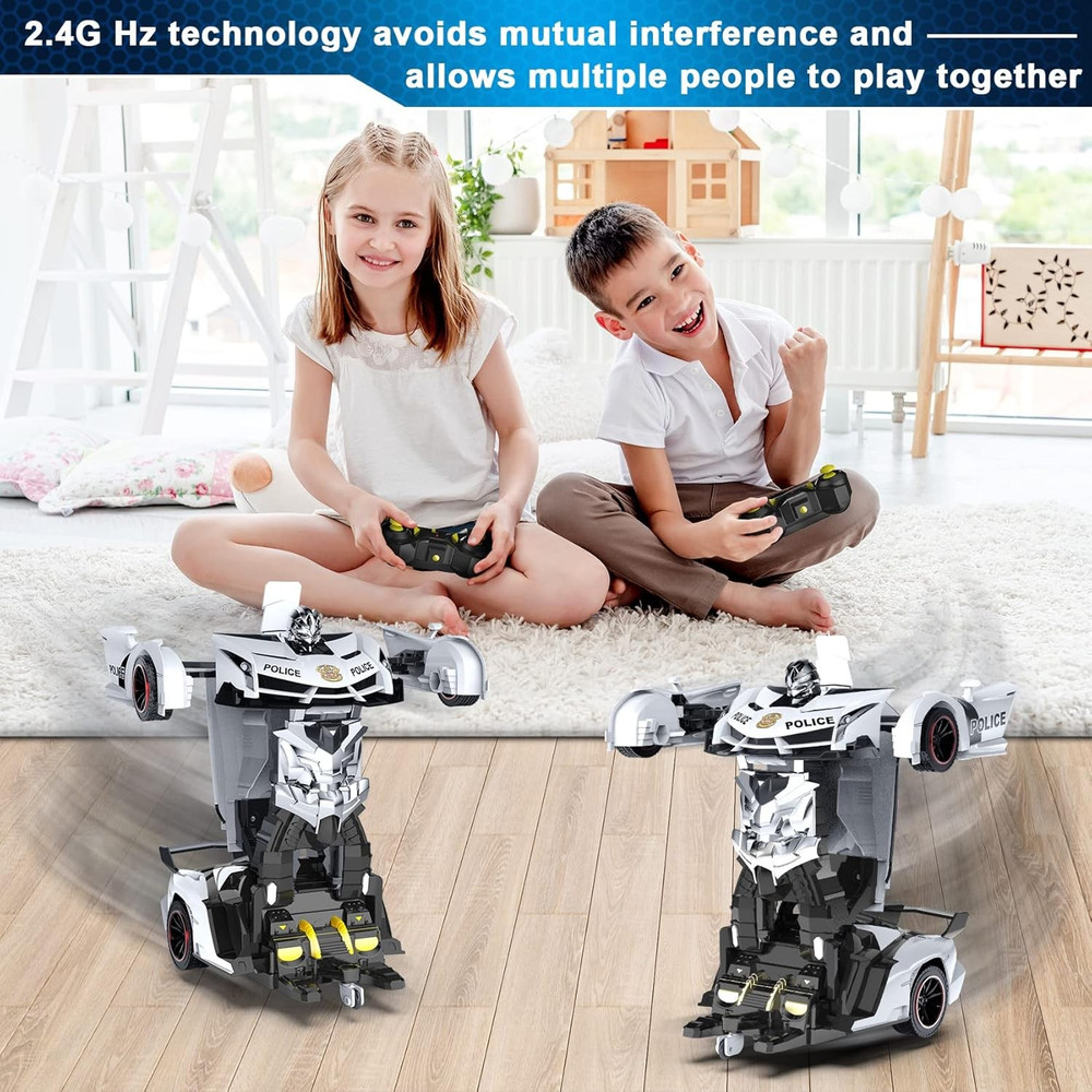 FDJ Remote Control Car - Transform Toys Car Robot, One Button Deformation to Rob