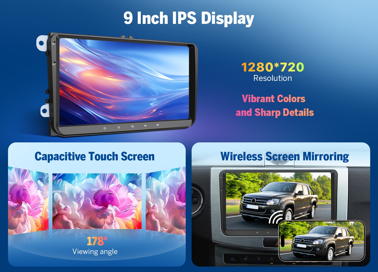 CAM+OBD+9" IPS Android 14 for VW Golf MK6 GTI 2009-2013 CarPlay Car Stereo Radio