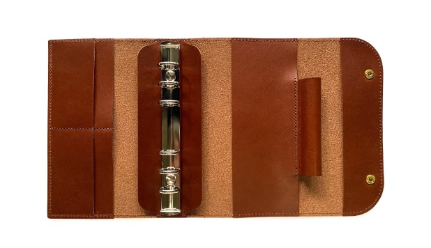 B6 loose leaf Writing note Notebook sketchbook Diary Notepad leather brown Q422