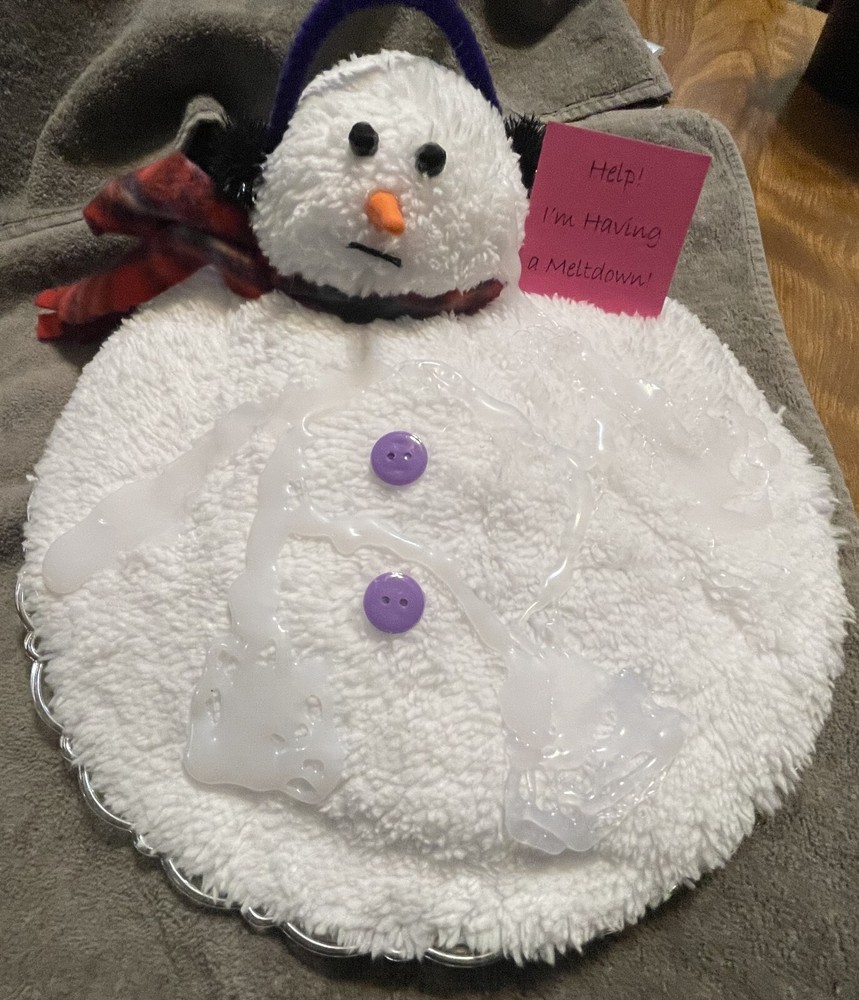 Handmade Melting Snowman - Help I'm having a meltdown - Pink