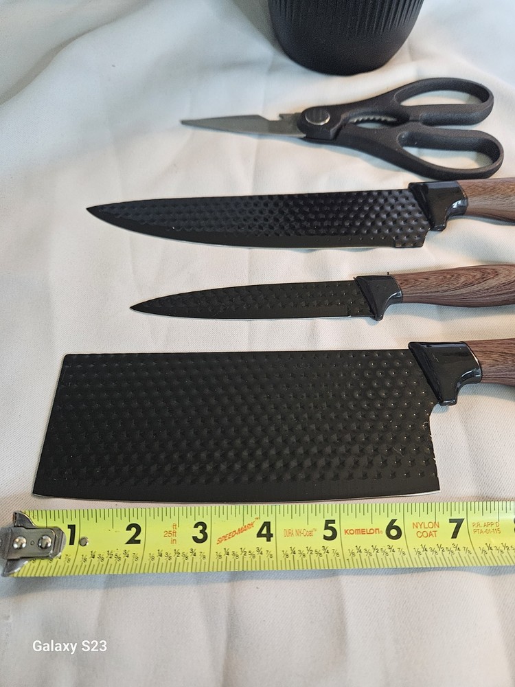 5pc Knife Set With Storage Black