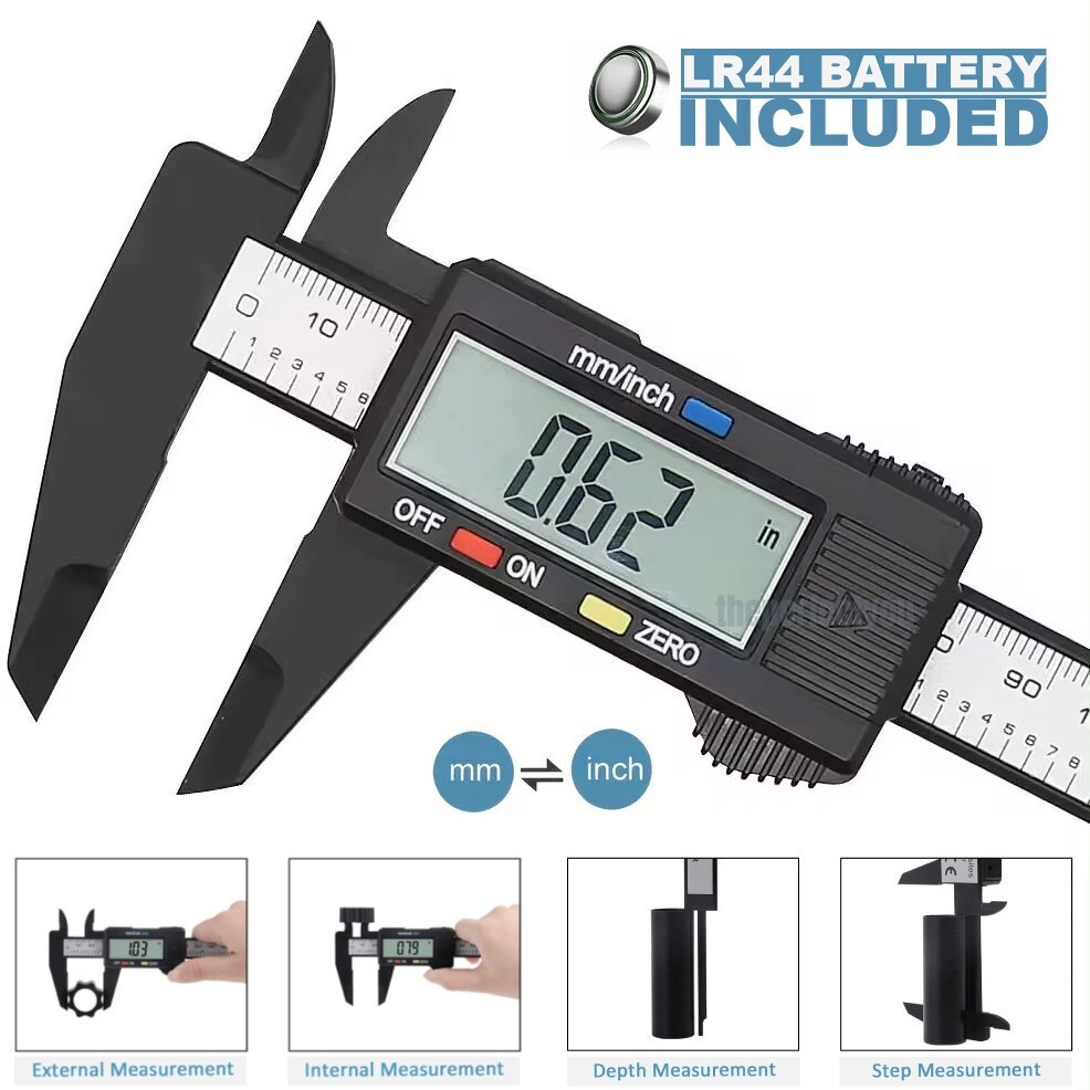 6" 150mm Digital Caliper Micrometer LCD Gauge Vernier Electronic Measuring