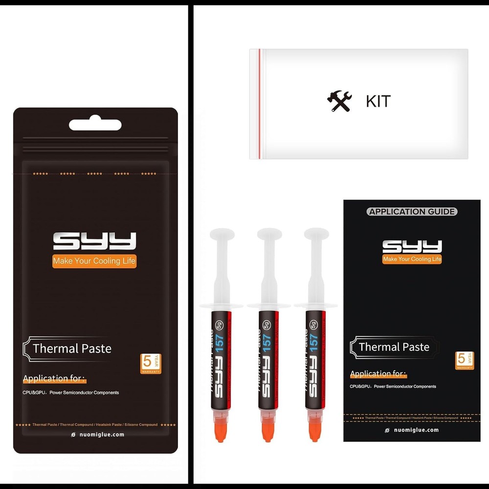 Pro 15g Thermal Paste Kit for CPU/GPU - Max Heat Dissipation, Beginner Friendly