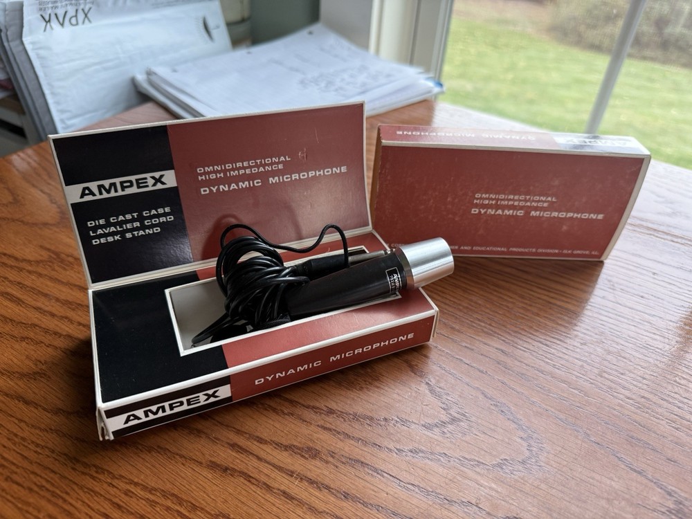 ⭐️Ampex 702 Microphone 50Kohms Dynamic Untested Excellent Condition Vintage