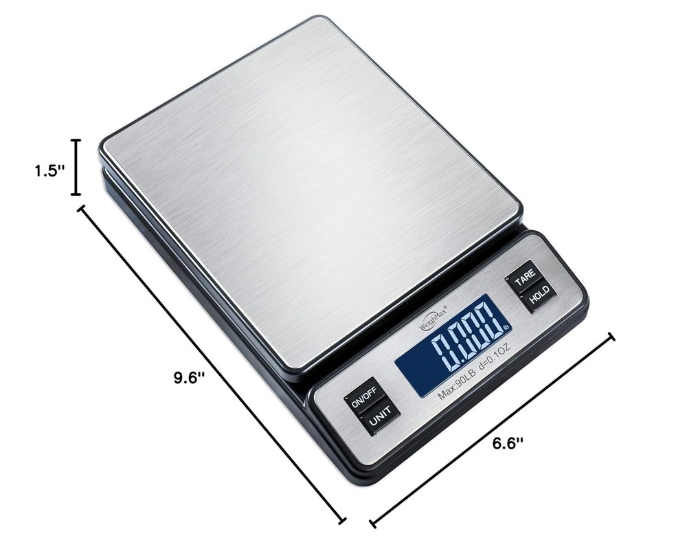 Durable 90 lb Digital Shipping Scale with LCD Display and Tare Functionality