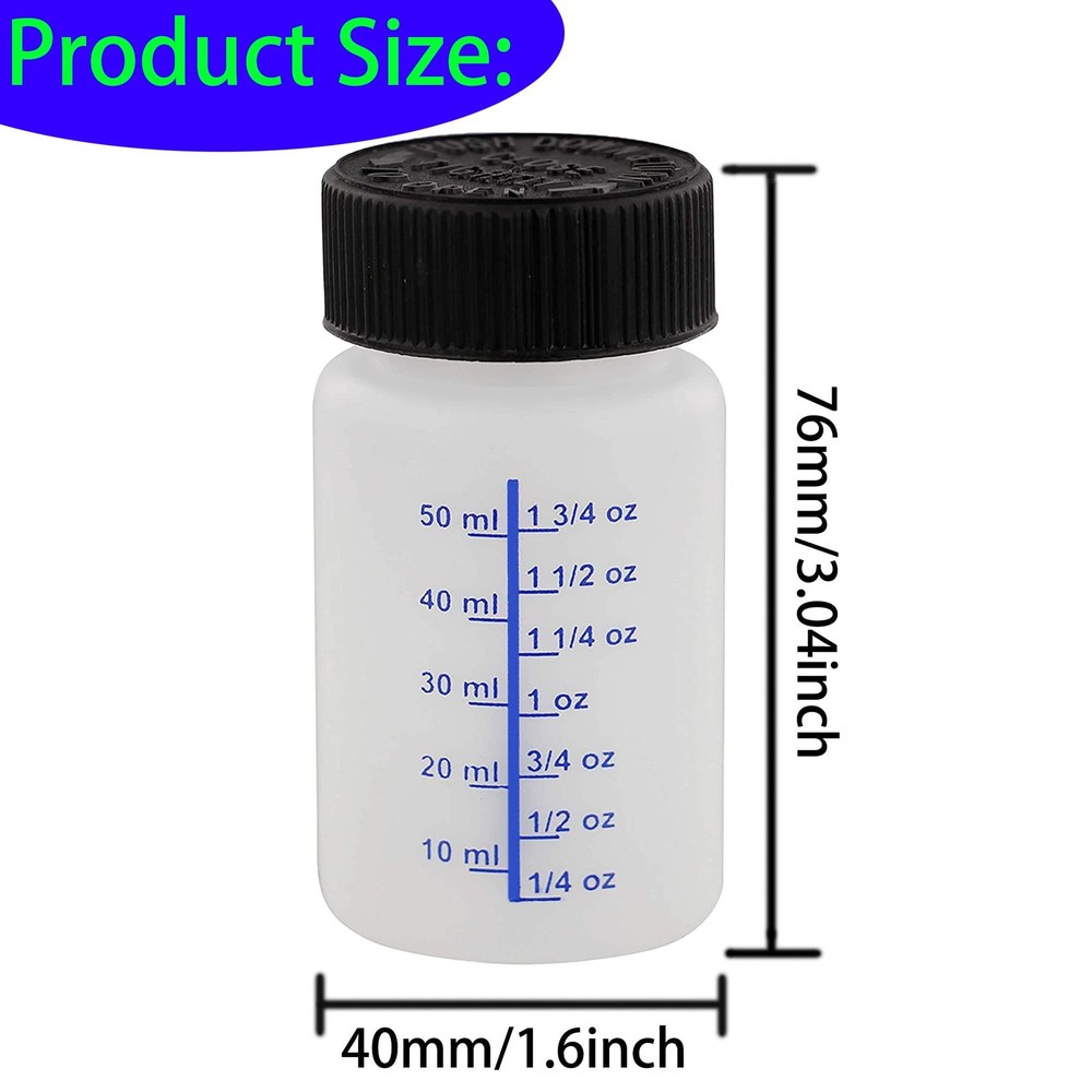 10 Pack- 2 Ounce (60ml) Empty Paint Touch Up Bottles with Brush Applicator an...