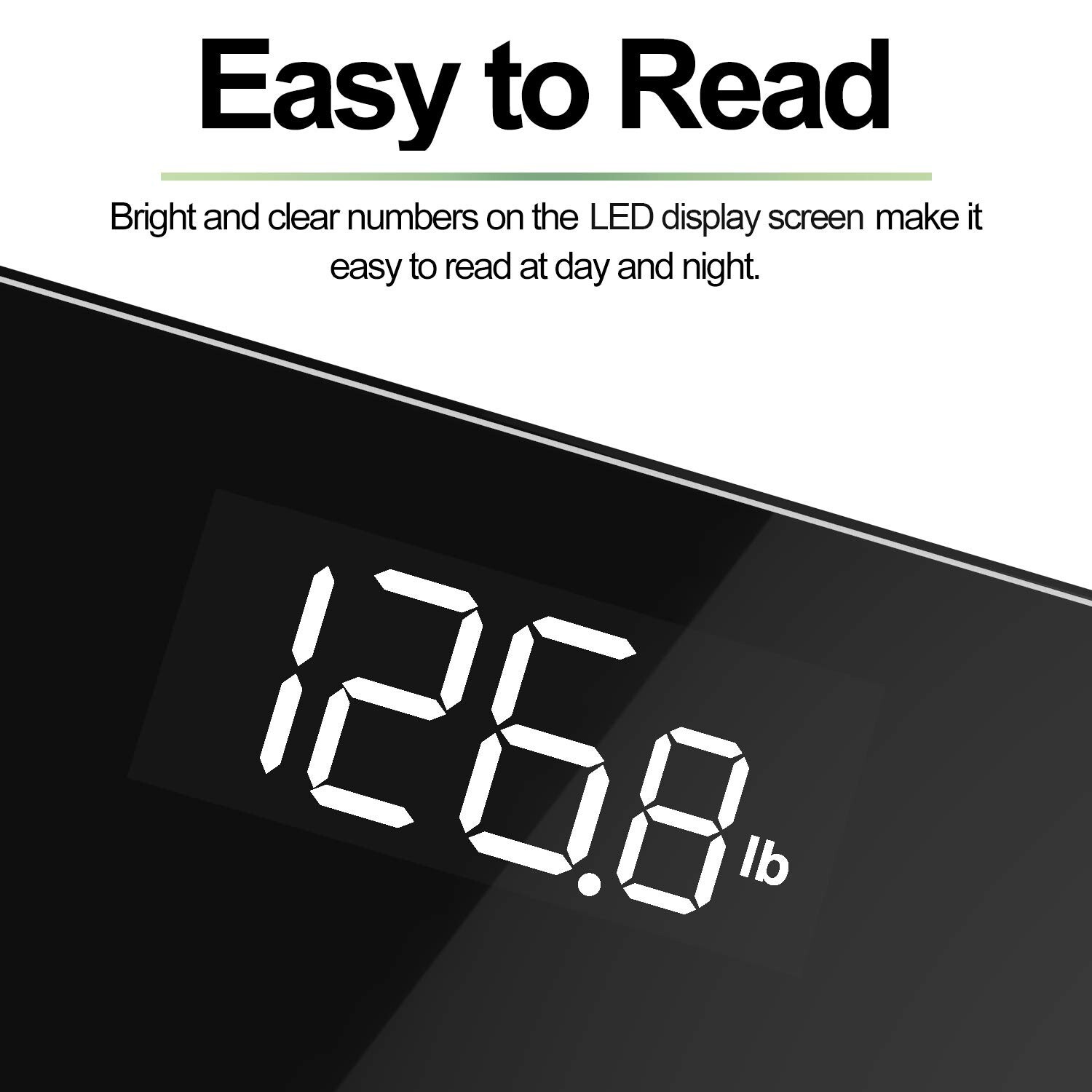 Digital Body Weight Bathroom Scale w/ Step-on Technology Battery Powered 400lbs