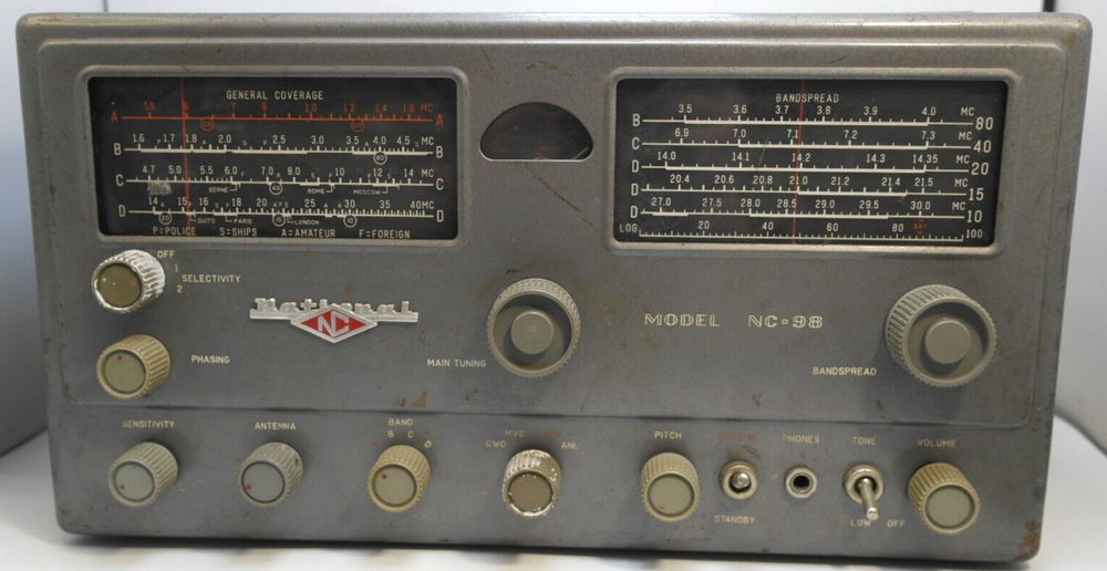 National Company Equipment - General Coverage Receiver NC-98 UNTESTED