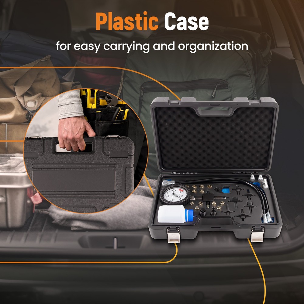 Diesel Engine Common Rail Pressure Test Kit 2000BAR Diagnostic Tool with Hoses