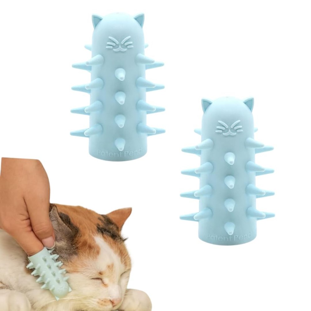 2 Pack Cat Brush Grooming Set Face Scratcher
