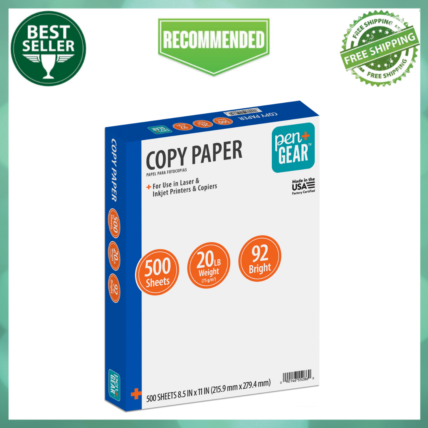 Copy Paper Case Printer Paper White 8.5"x11" Letter Size, One Ream = 500 Sheets
