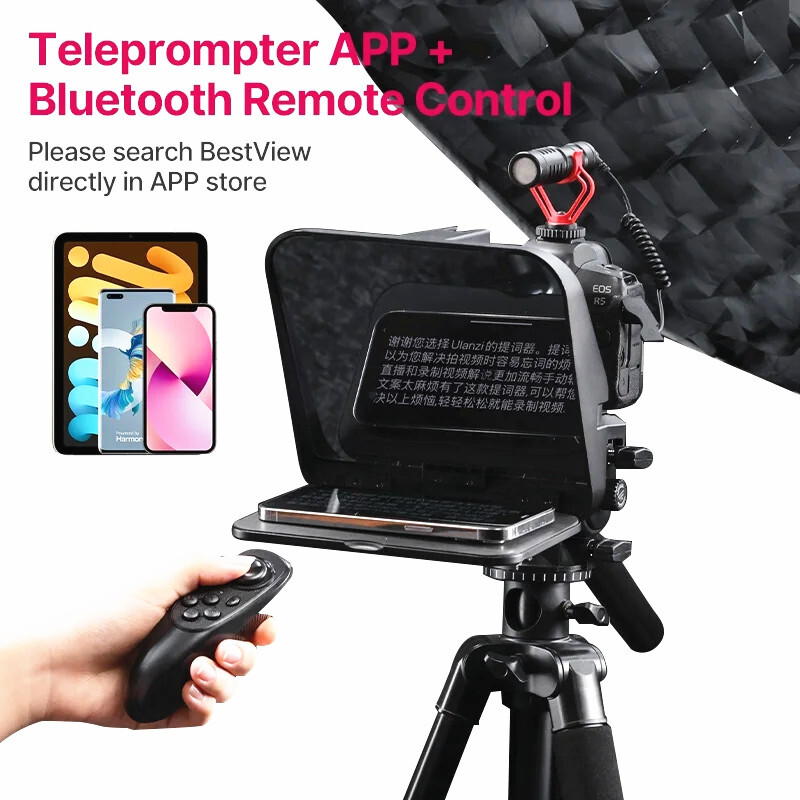 Ulanzi RT02 Portable Video Teleprompter Remote Control for Smartphone Camera