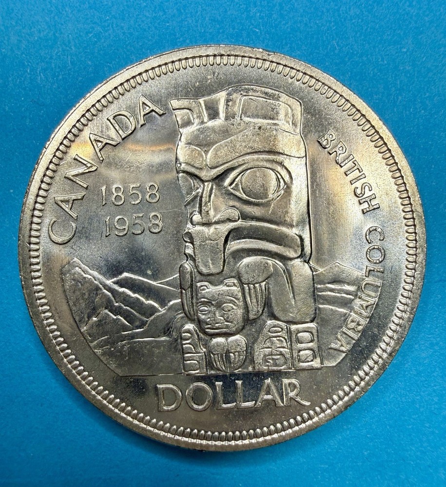 1958 Canada Silver Dollar Death Dollar Brilliant Uncirculated