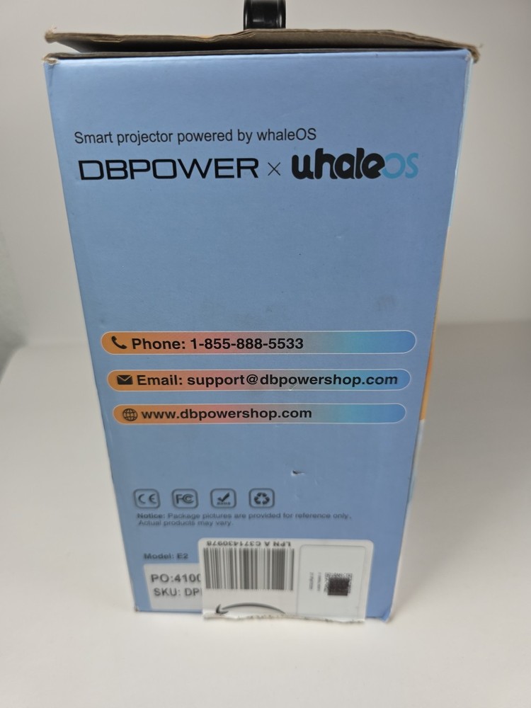 DBPOWER E2 WhaleOS Smart Projector WiFi Bluetooth Netflix Licensed 2025