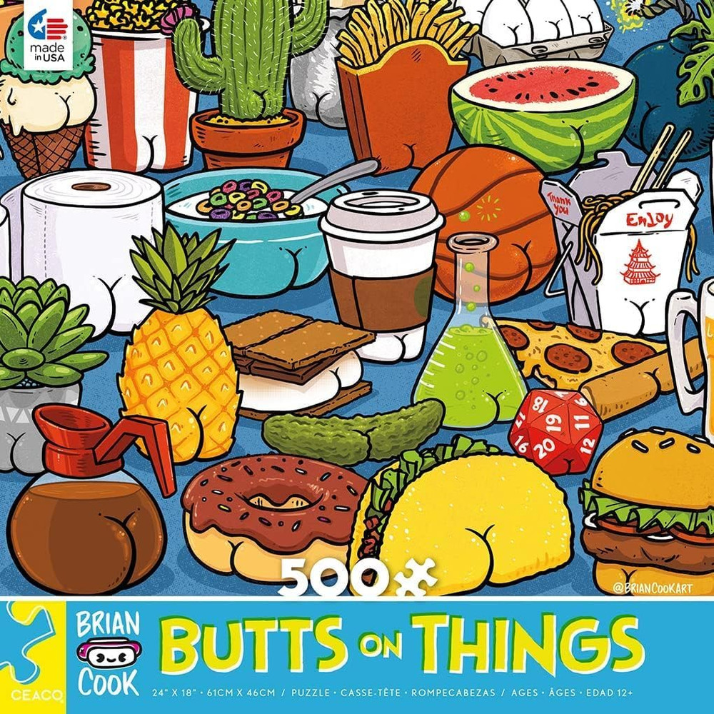 - Brian Cook - Butts on Things - 500 Piece Jigsaw Puzzle