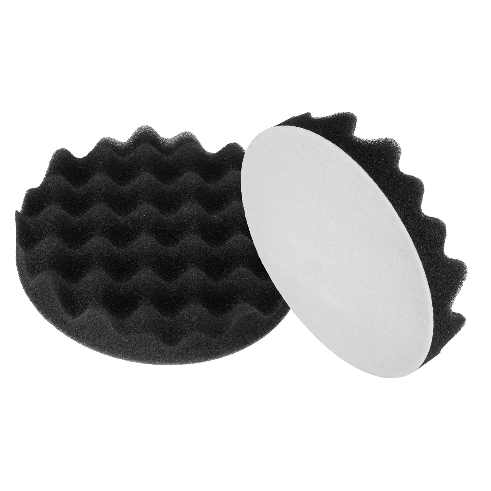 2pcs Buffing Sponge Pads 6" Polishing Wheel Waffle Finishing Grip Pad Black