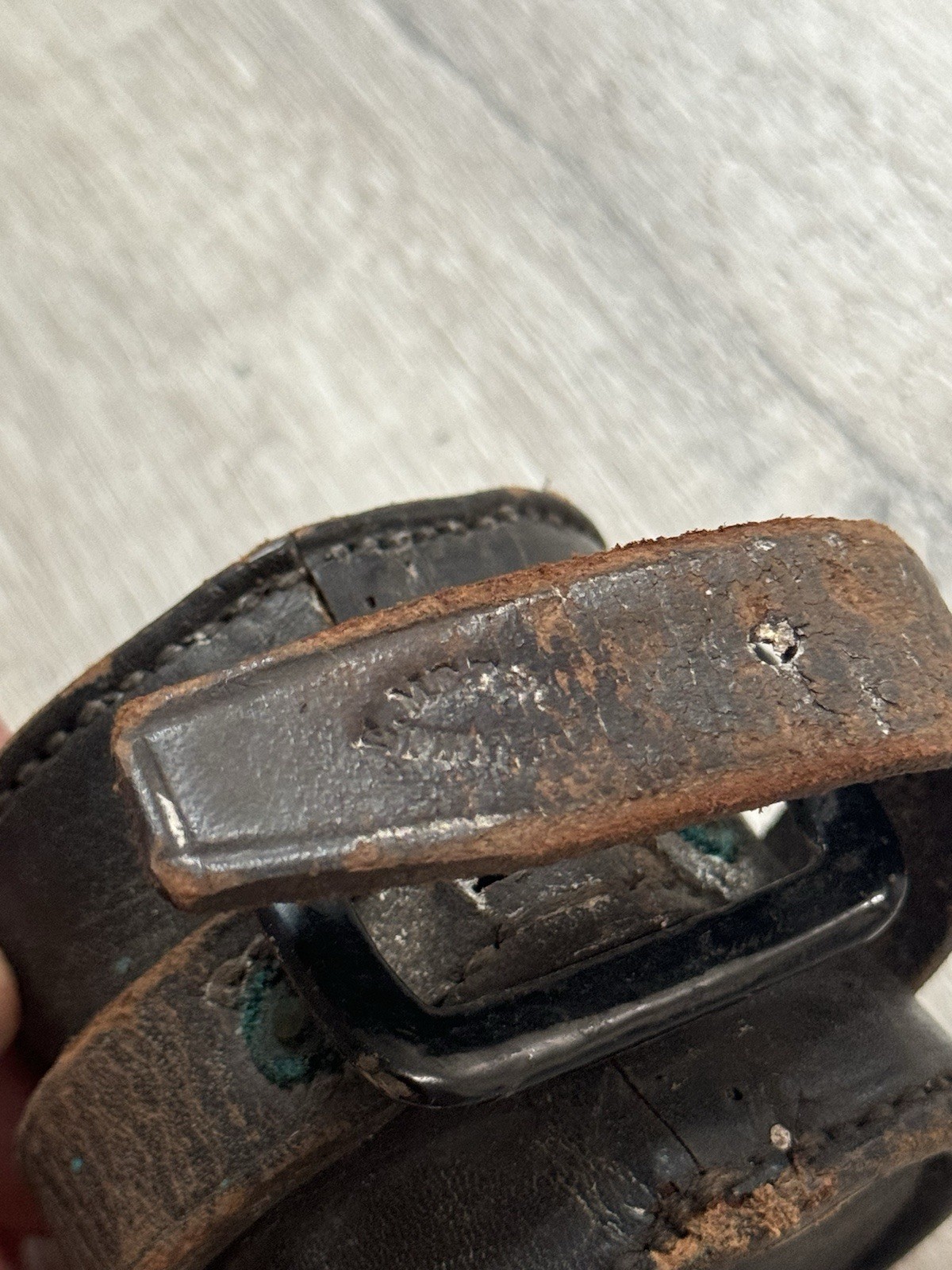 Original Civil War Leather Cavalry M1859 Carbine Boot Thimble Socket Metzger