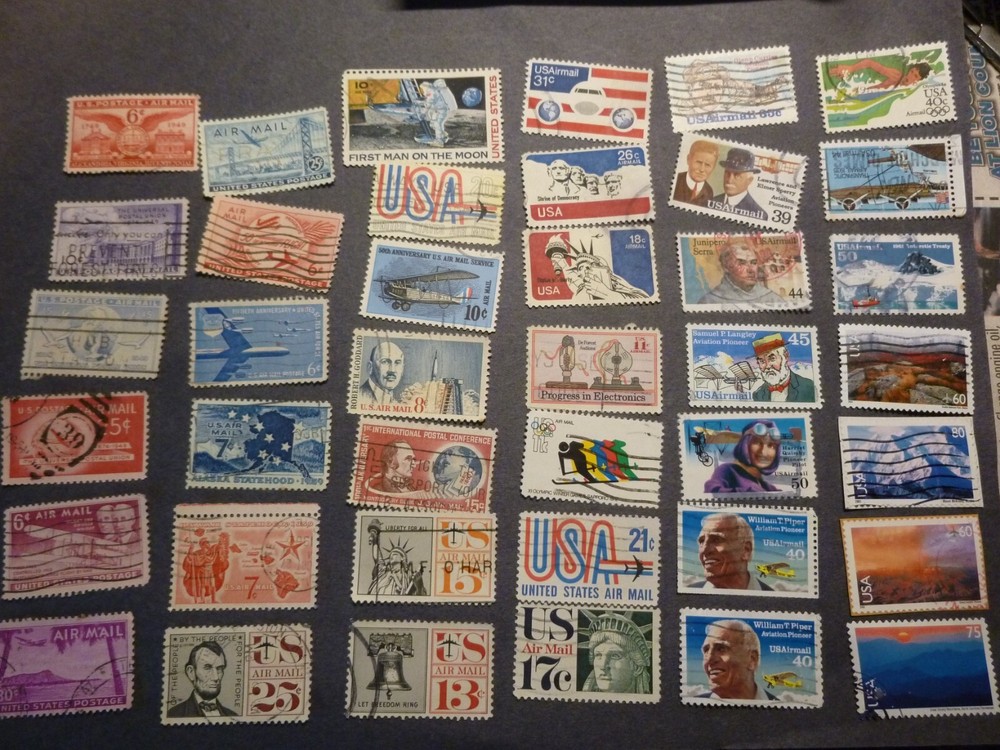 78 Assorted Used US Airmail Stamps
