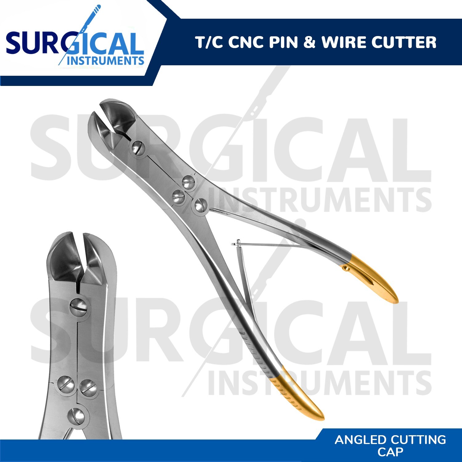 T/C Pin & Wire Cutter Orthopedic Surgical 8.5" Angled Curved German Grade