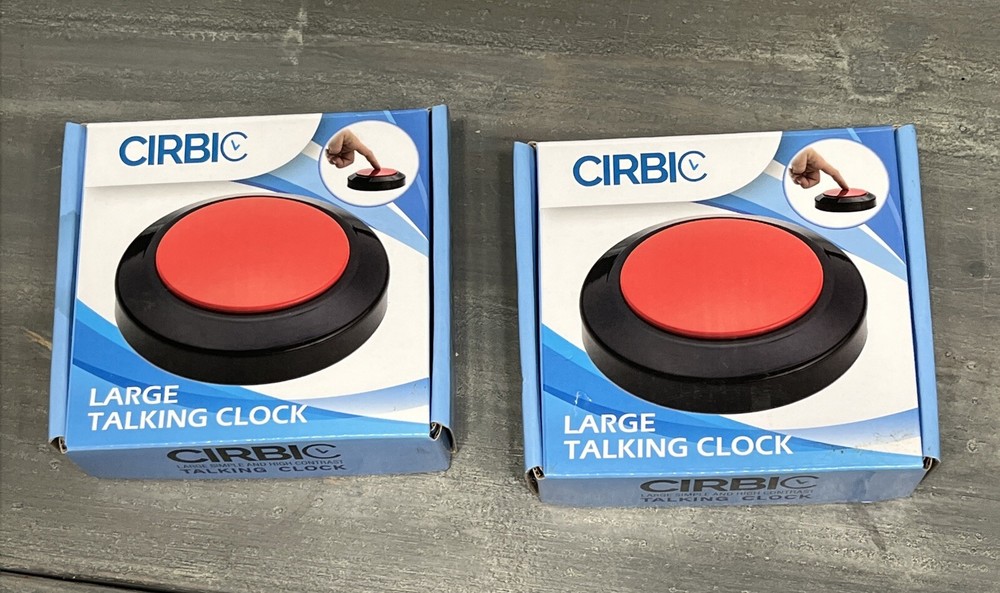 Two Cirbic Large High Contrast Talking Alarm Clock For Blind