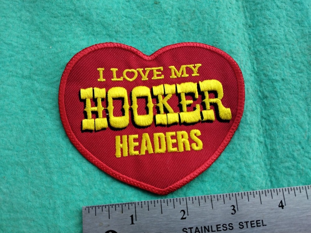 I Love My Hooker Headers Racing Shoulder Pocket Patch