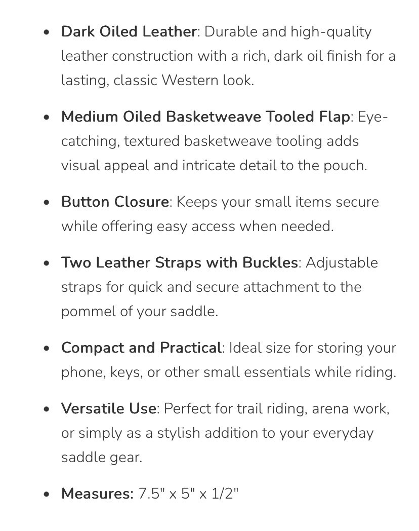 Basket Weave Leather Pommel Saddle Pouch / Bag