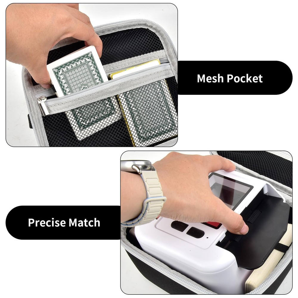 Card Shuffler Case 1-2 Deck Hard Shell Organizer for Automatic Card Shuffler ...