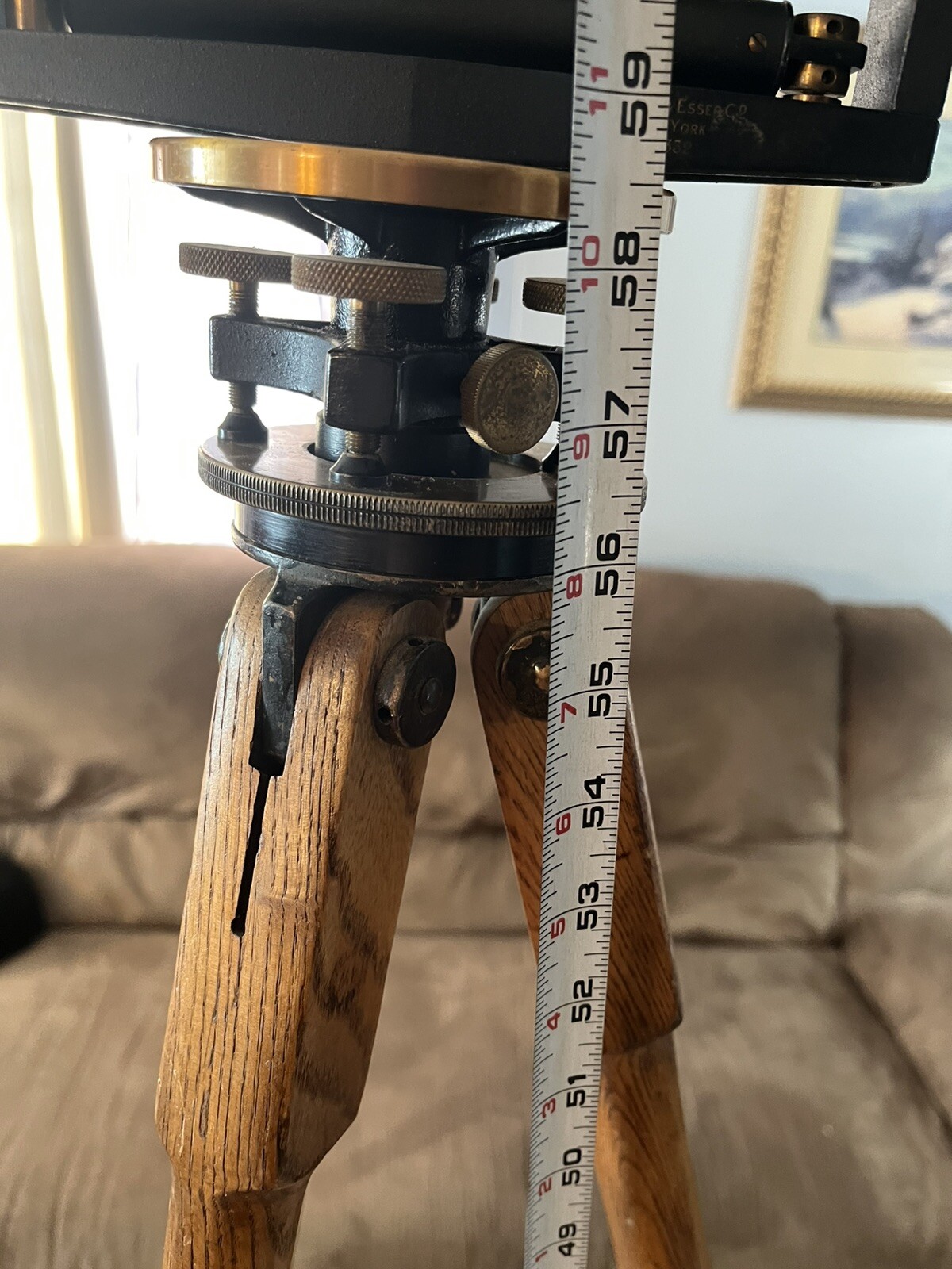 Antique 1924 Kueffel & Esser Co Model 5109 Surveyor Transit W/ Orig Tripod