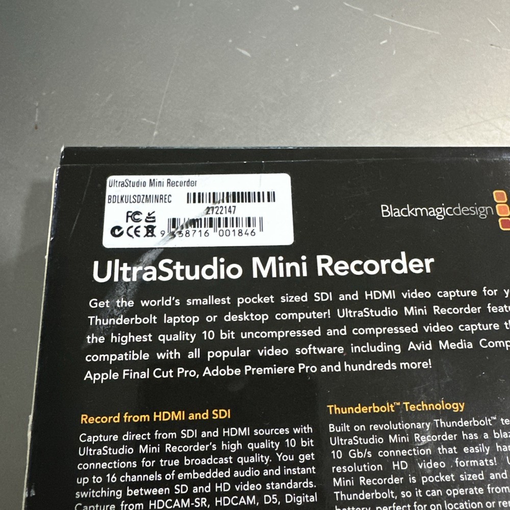 NEW IN BOX: Blackmagic UltraStudio Mini Recorder