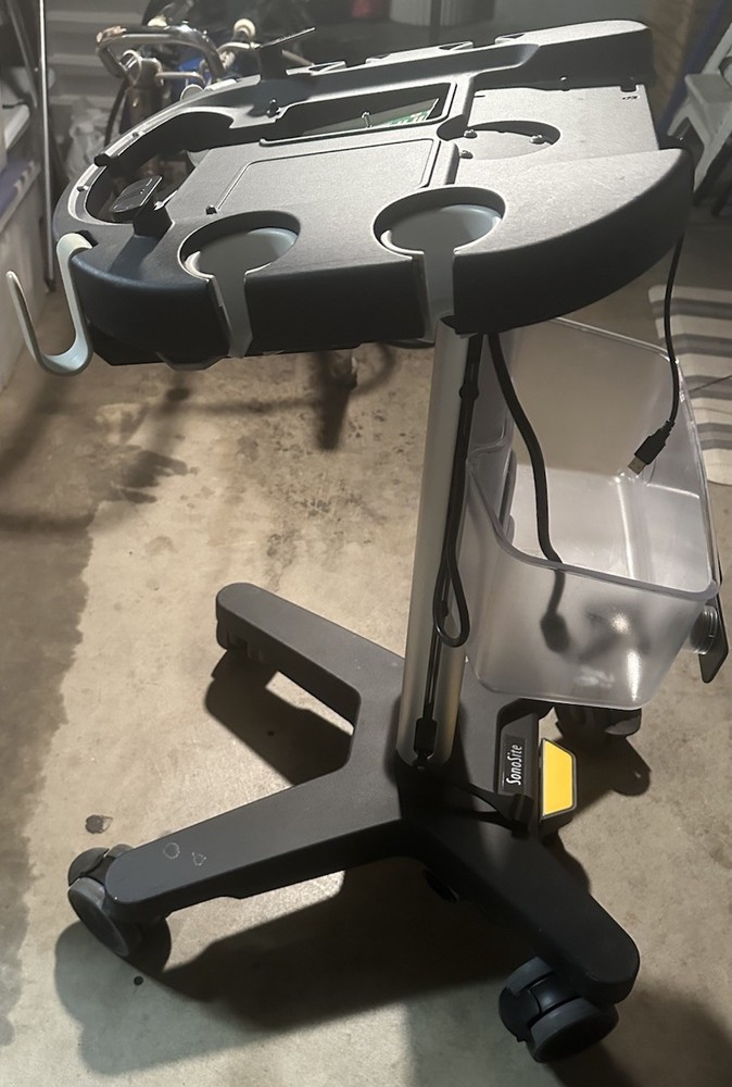SONOSITE EDGE ROLLING CART W/ TRIPLE TRANSDUCER CONNECT QUICK RELEASE
