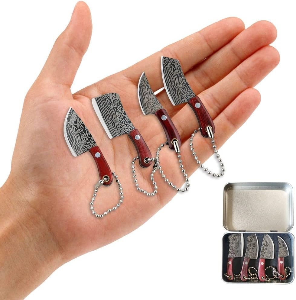 MIni Hatchet Pocket Knife Tiny Axe Knife Set Damascus Small Hatchet Package