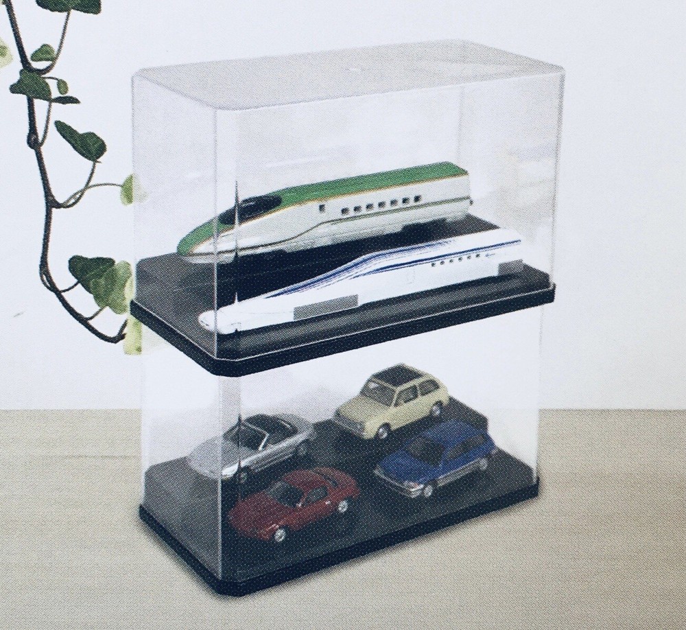 2 pcs DISPLAY SHOW CASE (2 Steps) Stackable Acrylic 6.5"x3.75x3" JAPAN Bx-143