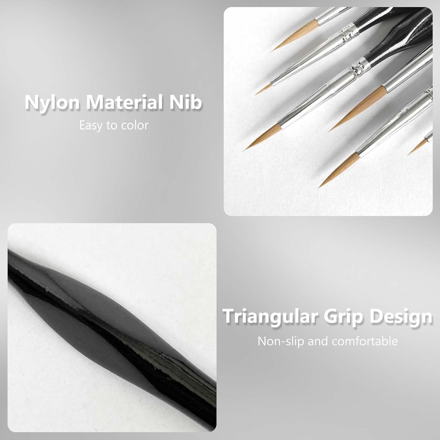 10 Pack Miniature Detail Paint Brushes Kit, Professional Tiny Small, Black