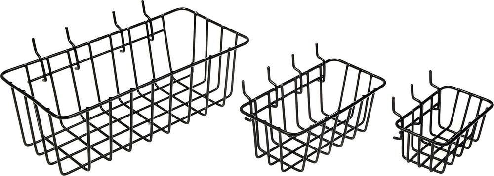 3 Pack Pegboard Wire Baskets Hardware 4-9845 Assorted Sizes Storage Set