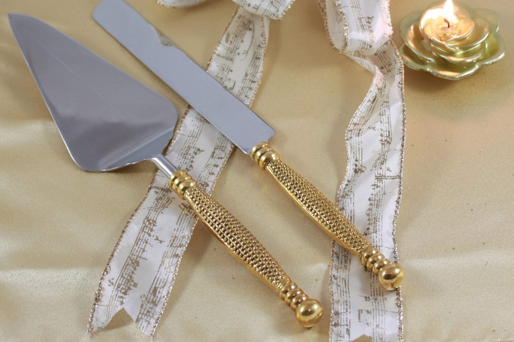 Server Set, Cake, Pie, Desert Flatware Set, String of Beads Design, 2-piece 1...