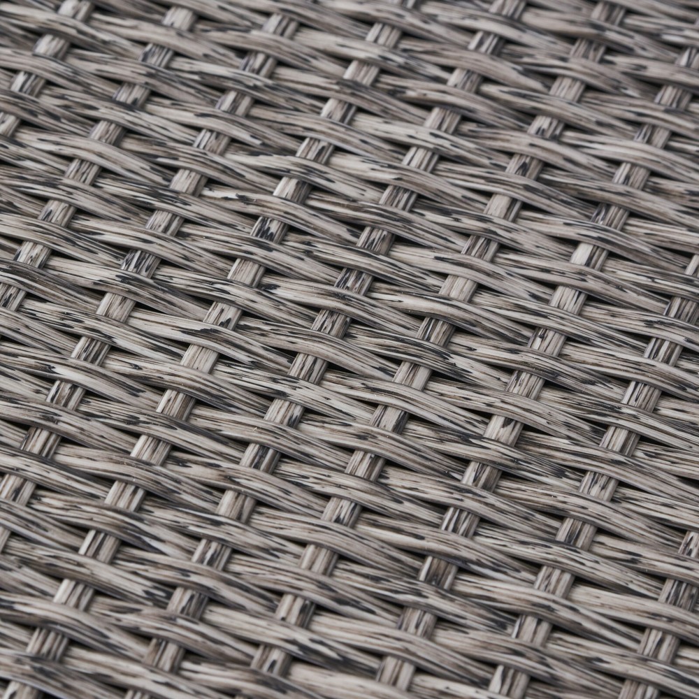 Outdoor Wicker Cube Side Table, Mixed Black