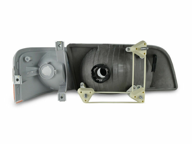 For 96-03 Volvo VNL Headlights w/Signal Marker Light Set Diamond Black Bezel