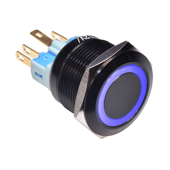 Push Button Switch Switch Latching Knob Diameter 22mm LED Ring Illuminated 12V