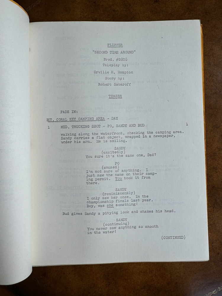 FLIPPER TV Show Original Script 'File Copy' Episode Second Time Around 1964