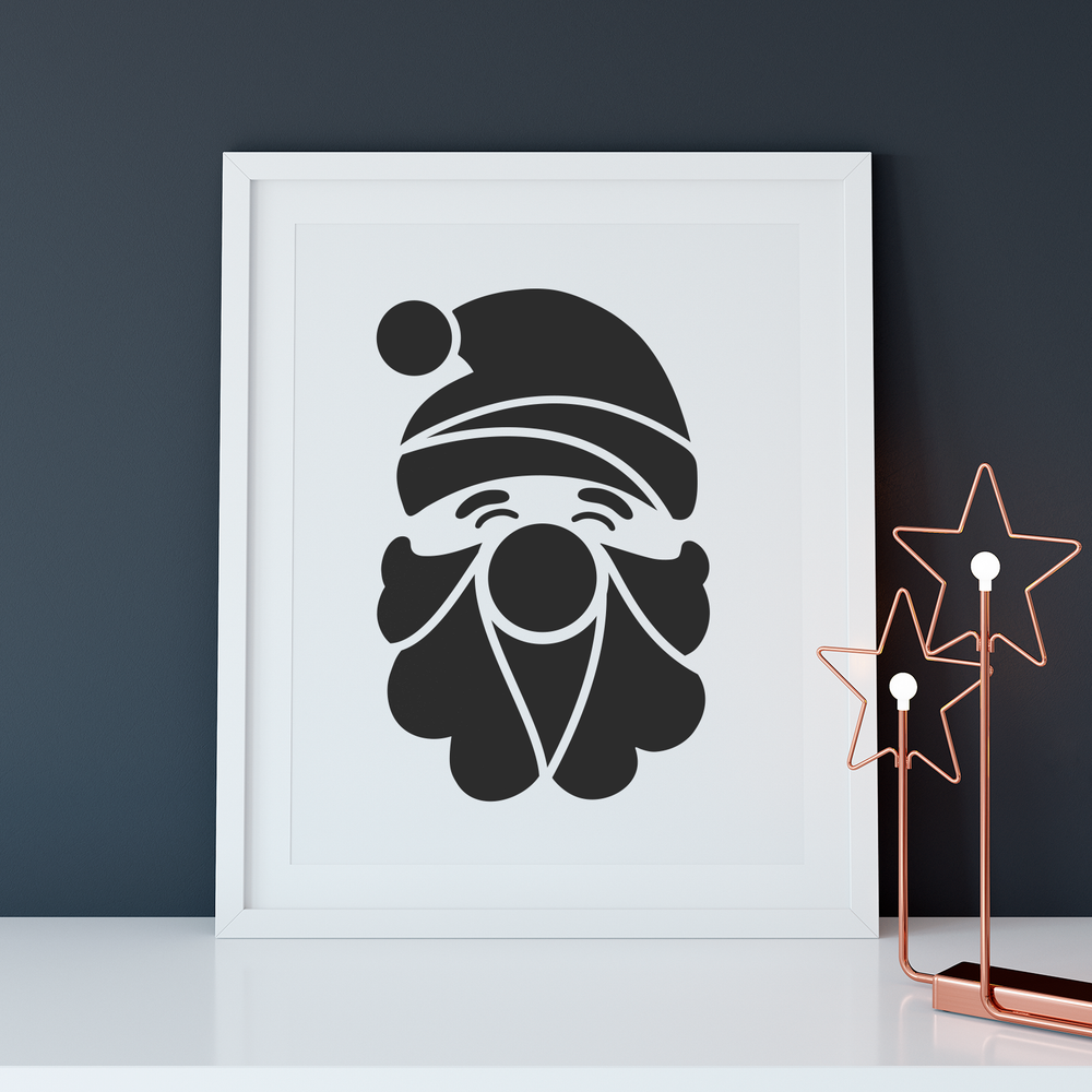 Cute Santa Face Stencil - Durable & Reusable Mylar Stencils