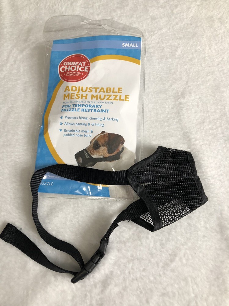 Pet GRREAT CHOICE Adjustable Dog Mesh Muzzle Temporary Muzzle Restraint Small