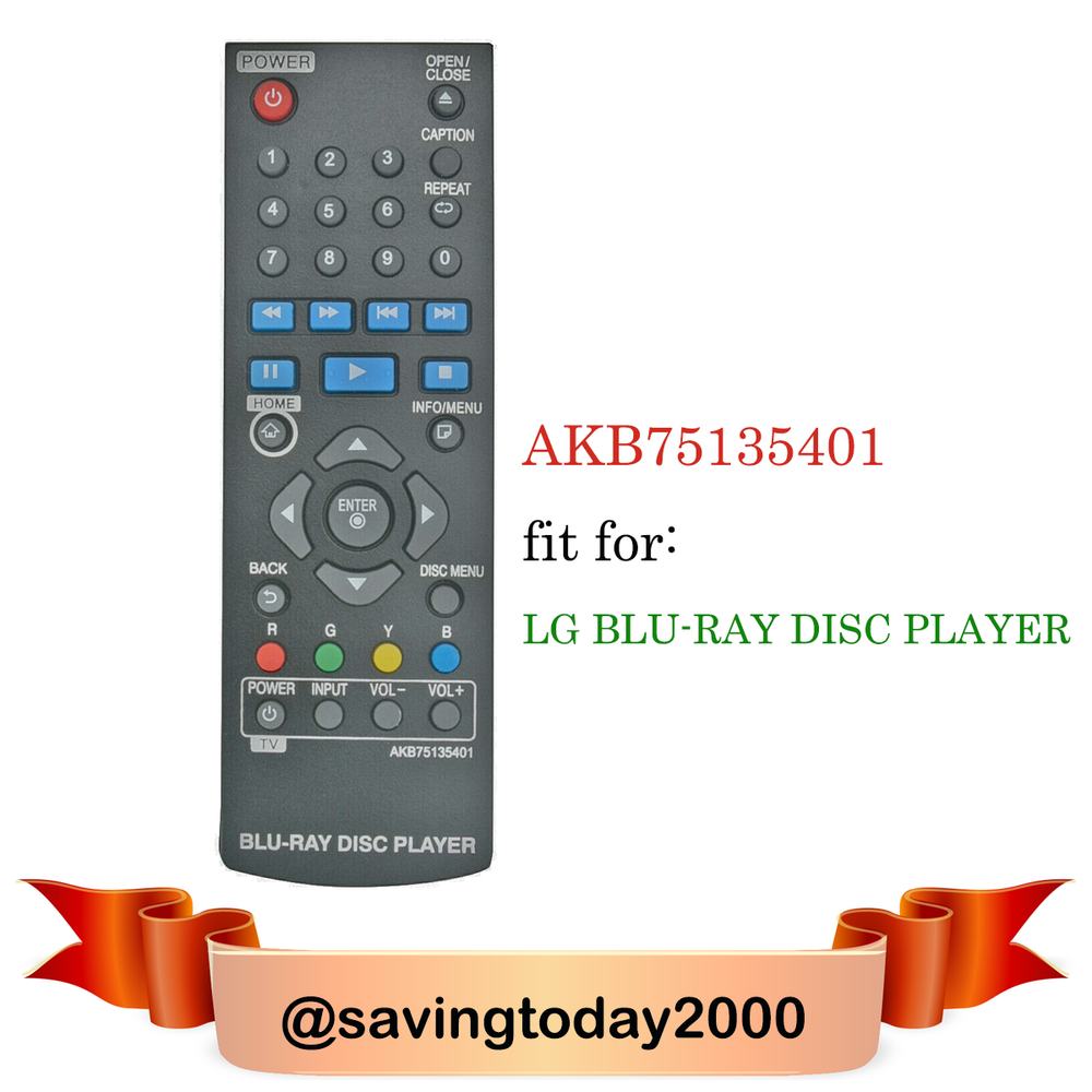AKB75135401 Remote Control for LG Blu-Ray DISC Player