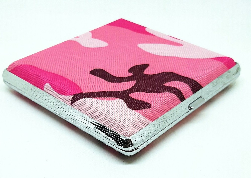 RYO Pinks Camo Silver Framed PU Leather King Size Cigarette Case