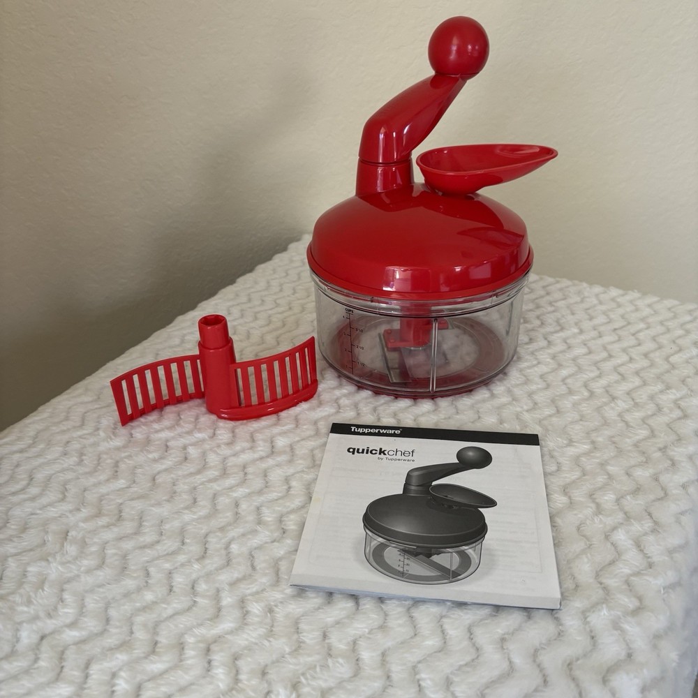 TUPPERWARE Red Quick Chef Food Processor Chopper Mixer Whisk