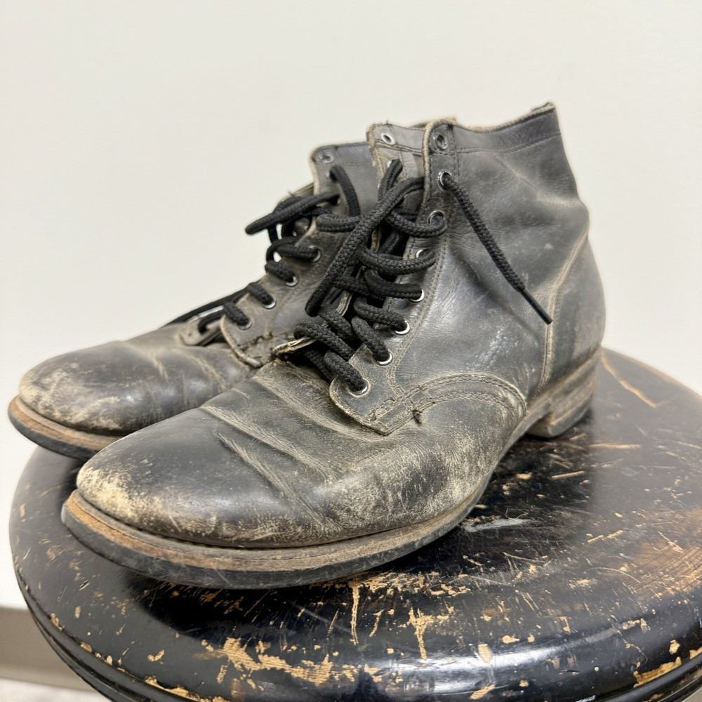 Pre WWII US Navy Service Shoes Leather Boots Small