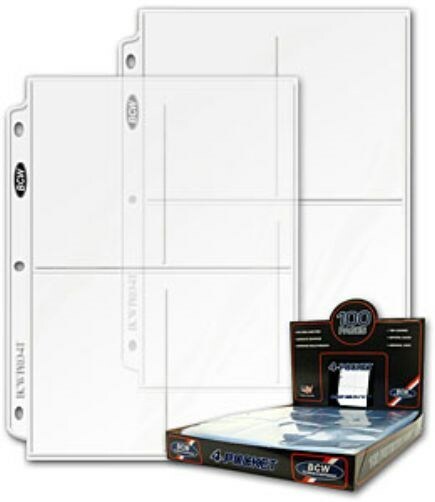 Lot of 200 BCW Pro 4-Pocket 3.5x5 Photo / Small Postcard Pages binder sheets