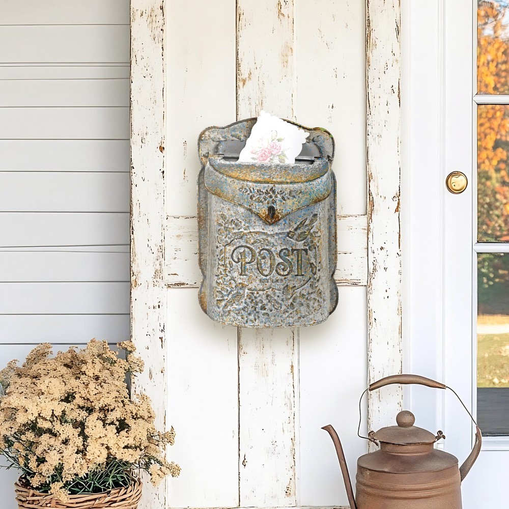 Rustic Wall Mount Mailbox for Porch Decoration, Message Box