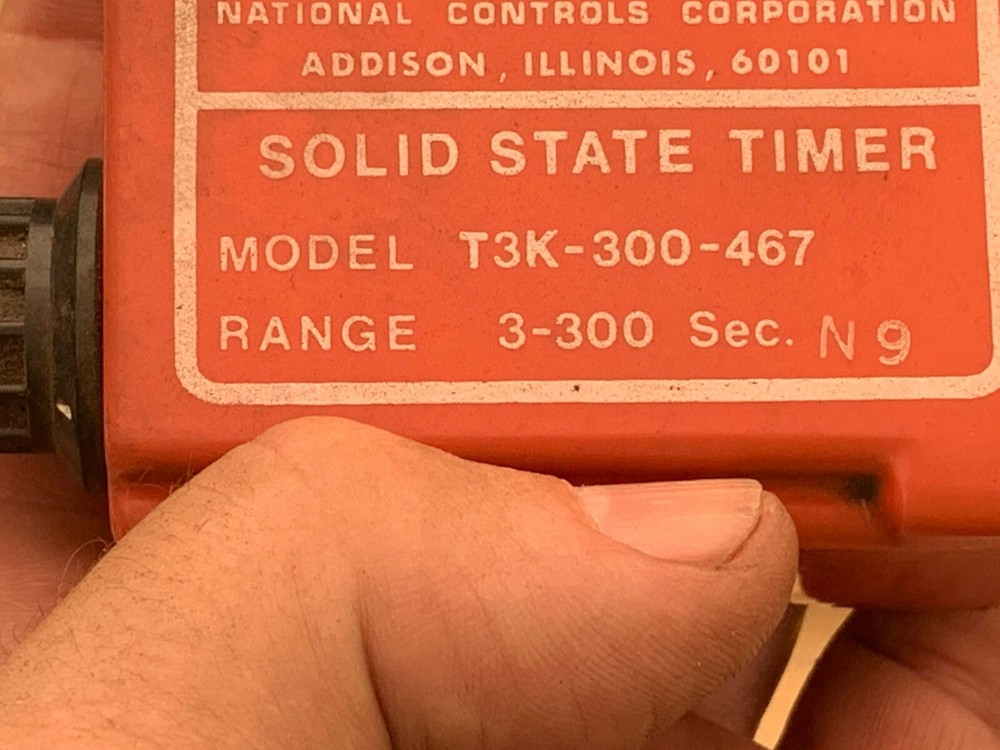 NCC Solid State Timer 3-300sec 24VAC P/N T3K-300-467