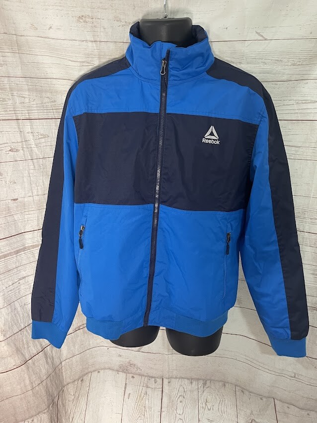 Reebok Men's Active Jacket Blue Full Zip Size L Large