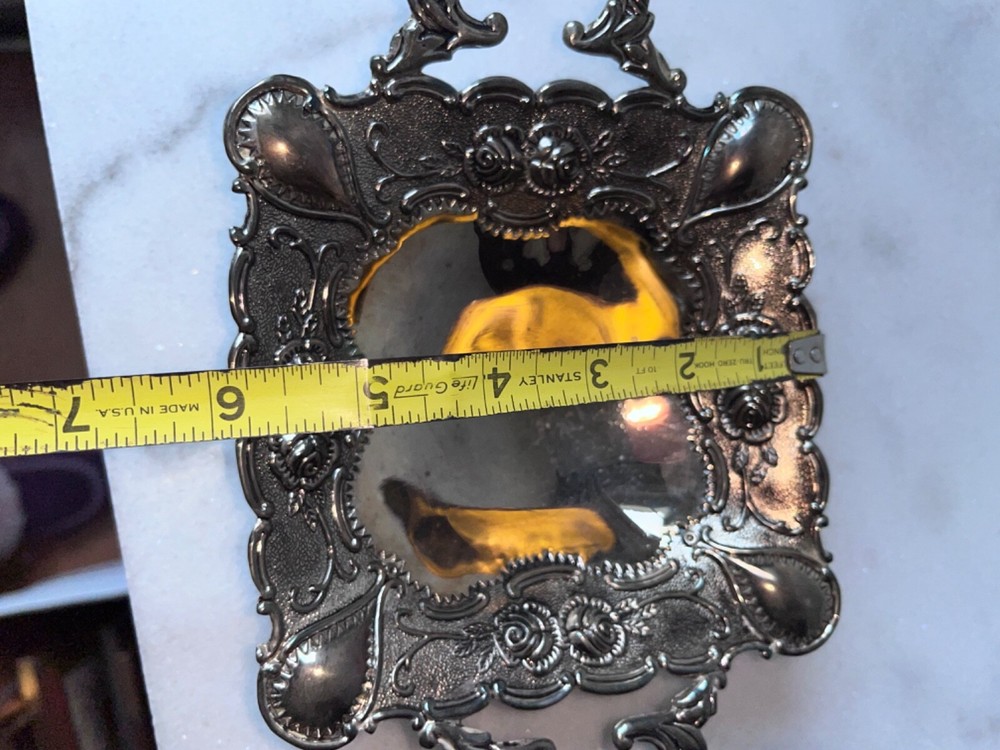 godinger silver art co footed square with handles bowl dish vintage….